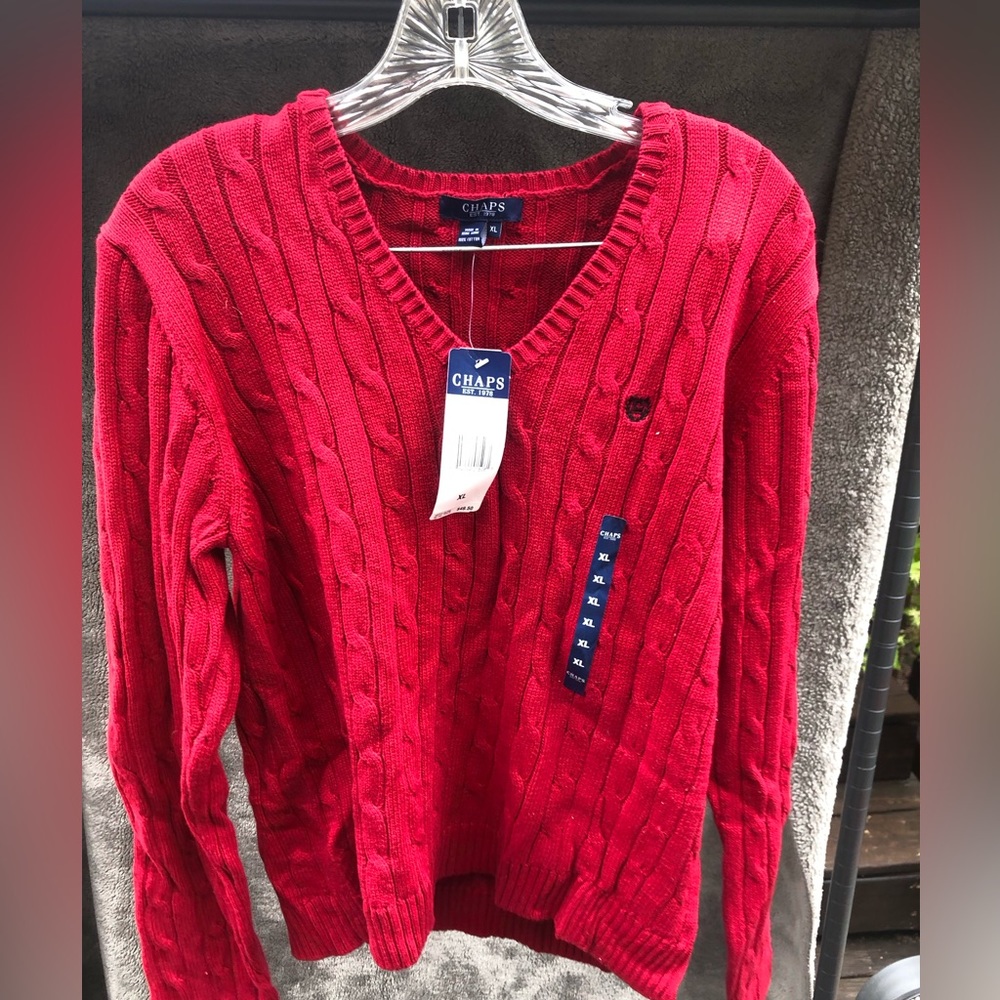 Red chaps sweater